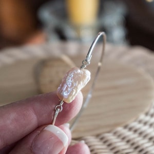 Pink Baroque Pearl and sterling silver Bracelet,True North Jewelry, Freshwater Pearl Bracelet, Beach Bride Jewelry, Beach Wedding Bracelet