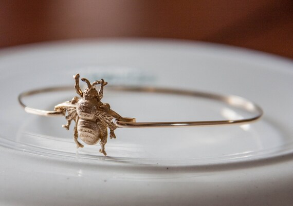 The Black Bee Bracelet in Platinum
