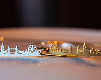 London bangle bracelet/London bracelet/Travel Jewelry/Adventure Jewelry/Rose Gold/Sterling/Adventure Fun/traveller who has everything