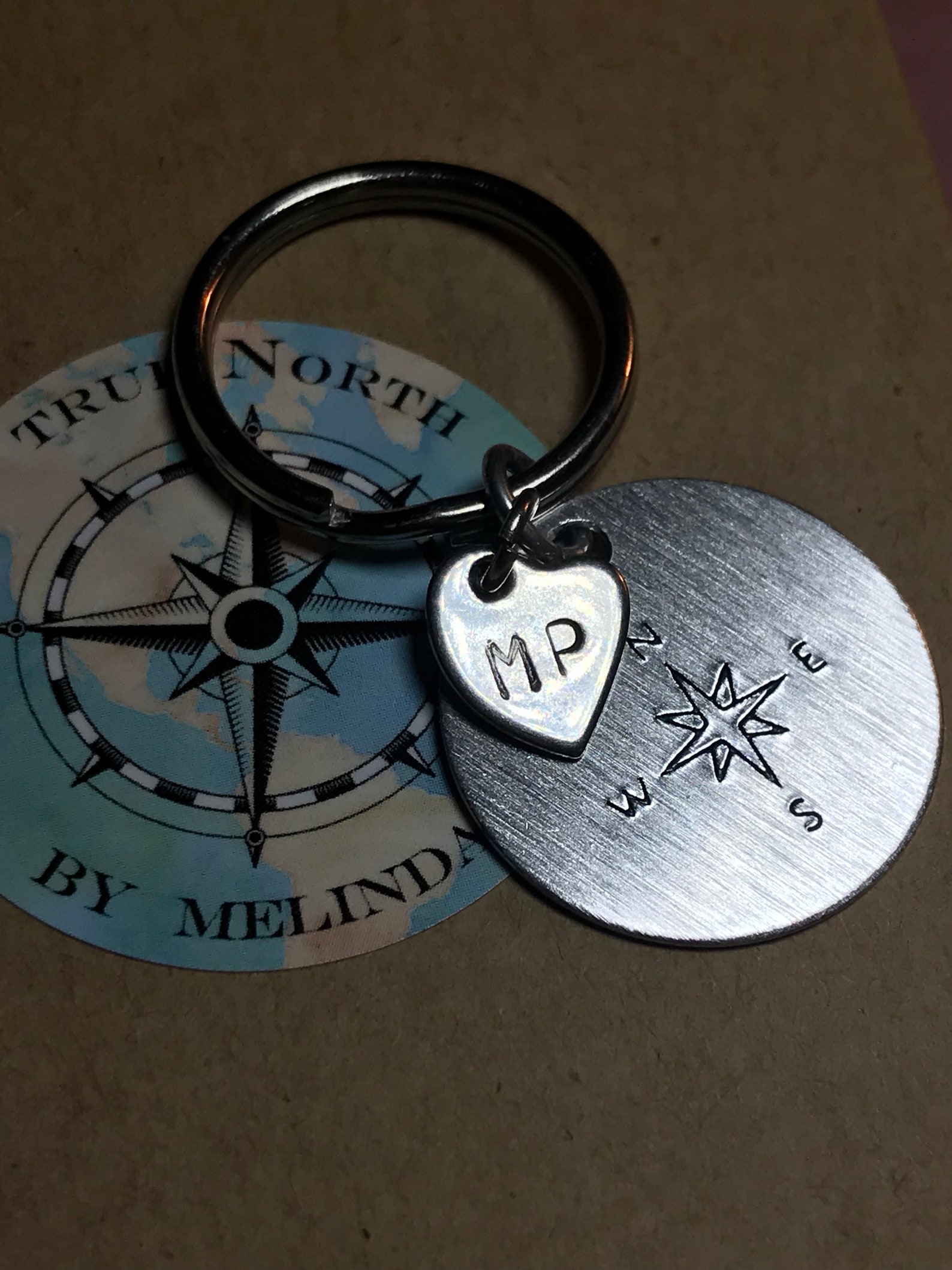 Compass Keychain Nautical Keychain Compass Keyring Bag Etsy