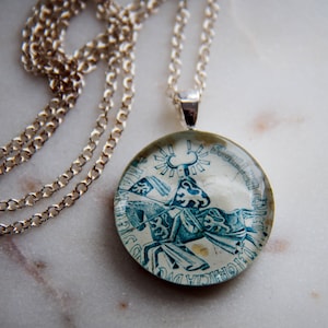 Sterling Silver Swedish Vintage Stamp Necklace/Vintage Stamp Necklace/Erik Magnusson Necklace/Swedish Warrior
