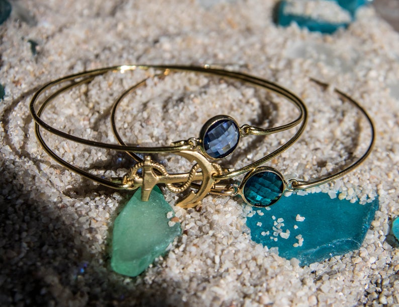 Nautical Jewelry/Sailing Bracelet Set/Sailing Gift/Sailor Bracelets/Gift for Navy Mom/Navy Wife/Navy Girlfriend/Nautical Bracelet Set/Beach image 1