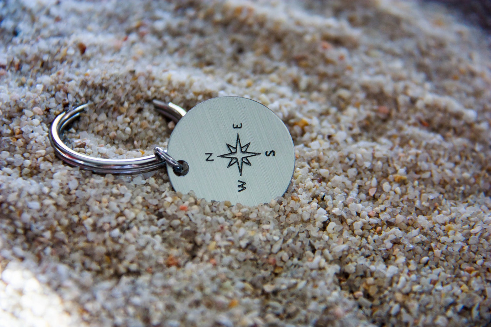 Compass Keychain Nautical Keychain Compass Keyring Bag Etsy