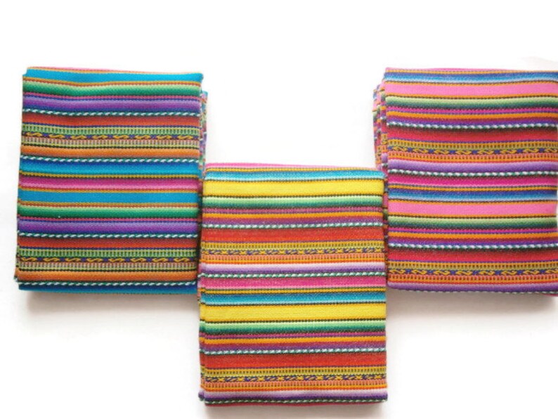 Striped Serape Cloth Bohemian Style Tribal Colorful Fabric Half Yard0.45 M Tissu Boho