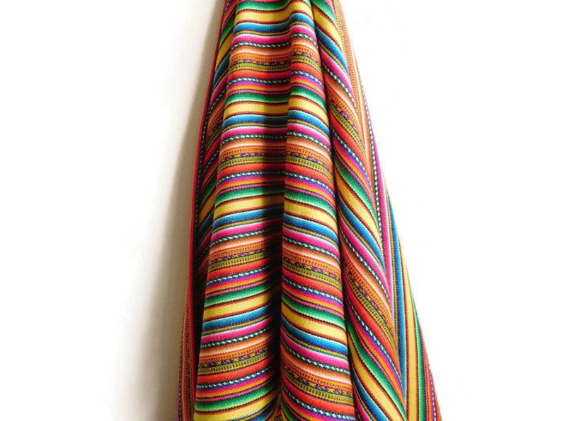 Striped Serape Cloth Bohemian Style Tribal Colorful Fabric Half Yard0.45 M Tissu Boho