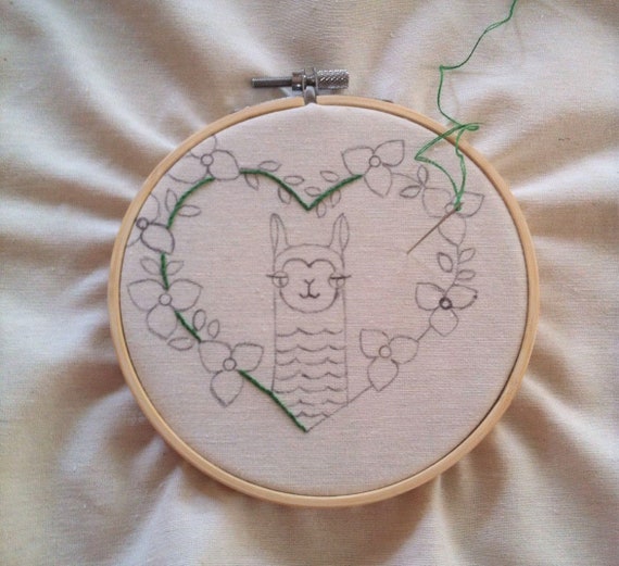 Embroidery Pattern Nursery Decoration Rainbow Llama