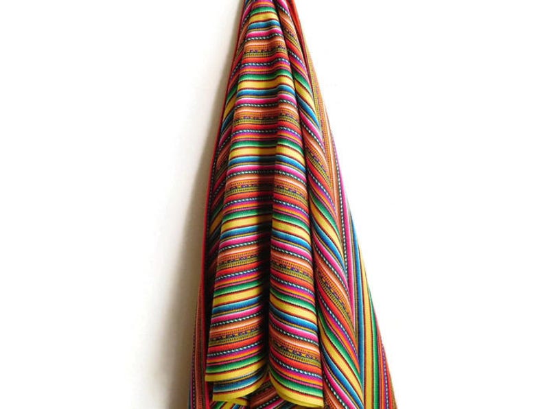 Striped Serape Cloth Bohemian Style Tribal Colorful Fabric Half Yard0.45 M Tissu Boho
