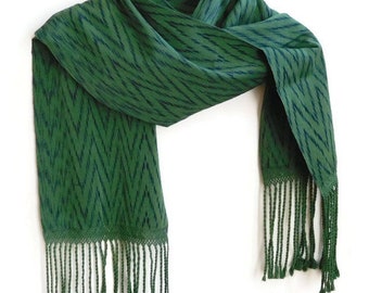 Emerald Green Scarf, Cotton Stole, Handmade Gifts for Friends