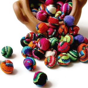 Fabric Beads, Bohemian Jewelry, Lot of 20 image 1