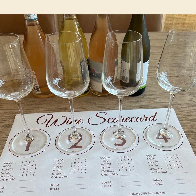 Printable Wine Tasting PLACEMAT | Blind Tasting Scorecard Party Game ...
