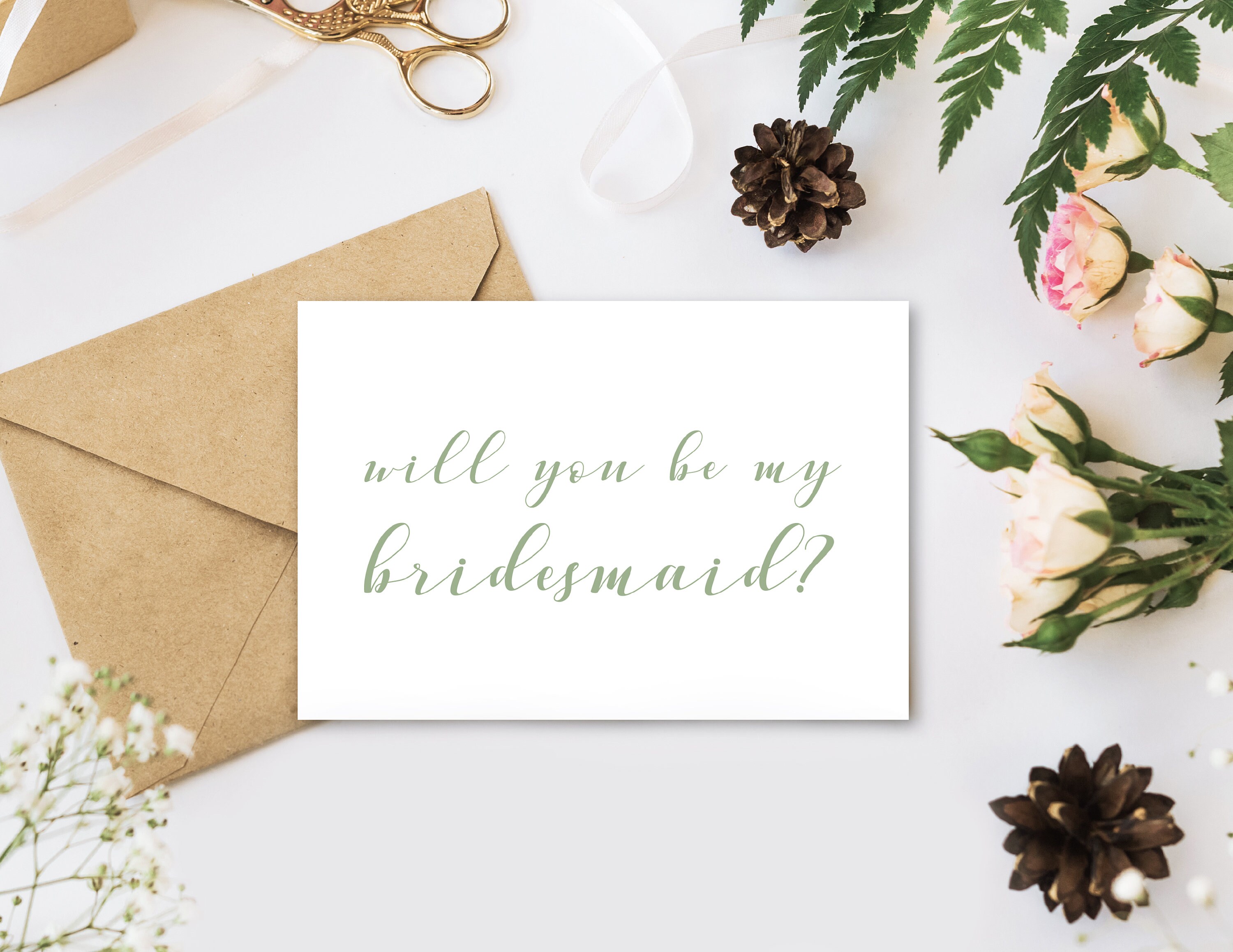 Printable Bridesmaid Card Instant Download 5 Colors | Etsy