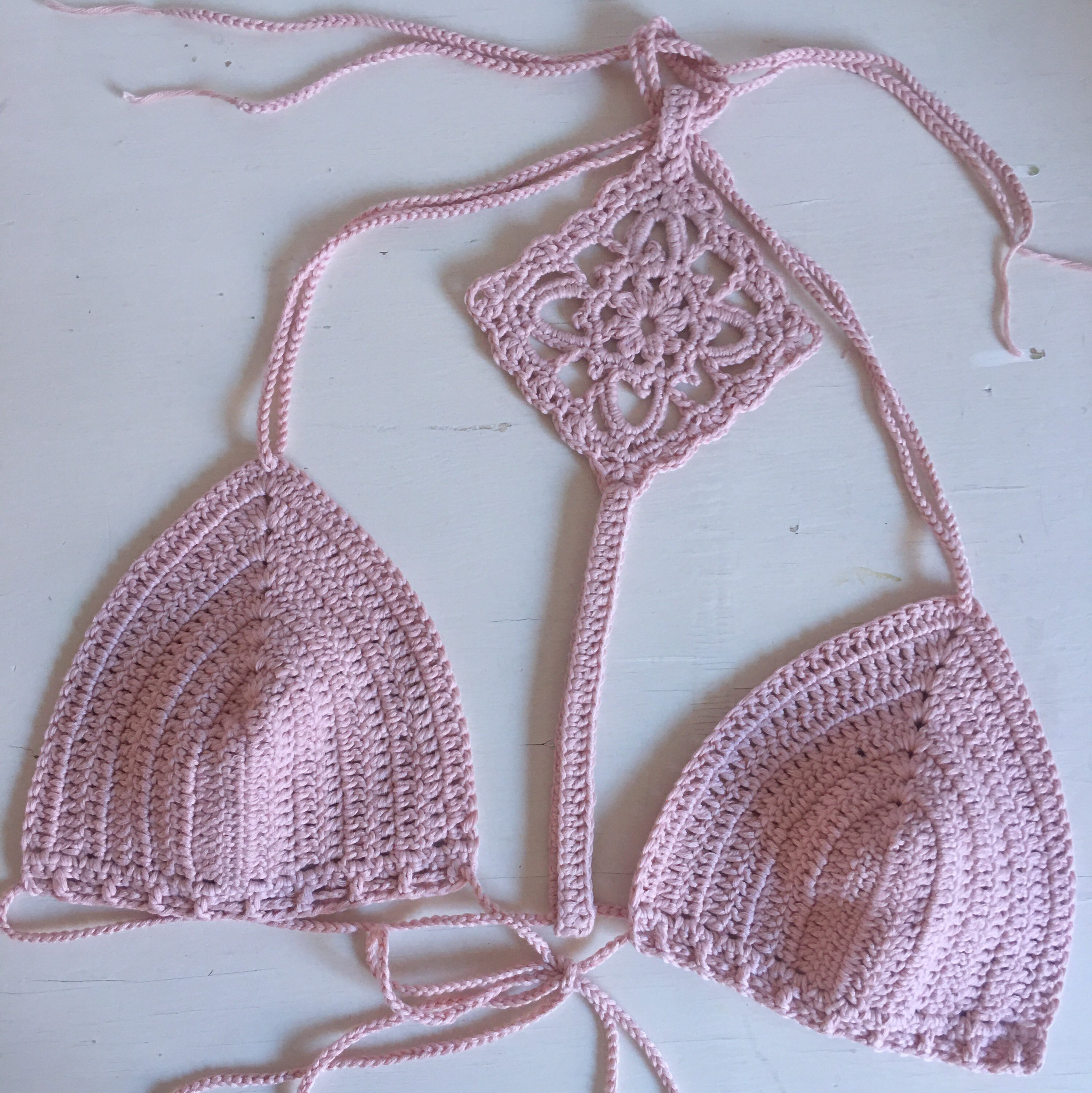 The Carnation Top Size S Pink Crochet Top Crochet Halter - Etsy