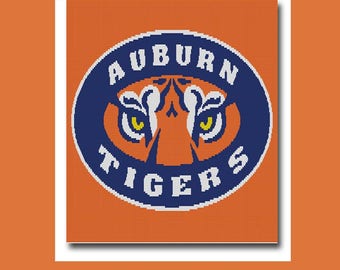 Auburn Tigers SC Blanket Crochet Graph Graphghan Pattern with WRITTEN INSTRUCTIONS skein and stitch count