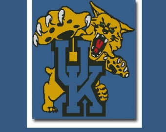 University of Kentucky Wildcats Inspired Crochet Graph Graphghan Pattern WITH WRITTEN INSTRUCTIONS