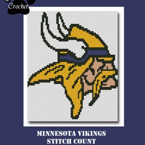 Minnesota Vikings c2c Blanket Crochet Graph Graphghan Pattern WITH WRITTEN INSTRUCTIONS