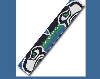 Seahawks Scarf 40x250 Crochet Graph Graphghan Pattern WITH WRITTEN INSTRUCTIONS