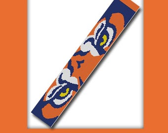 Tigers Scarf 36x225 SC Crochet Graph Pattern with WRITTEN INSTRUCTIONS skein and stitch count