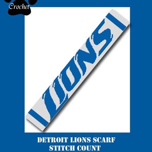 Lions Scarf 42x260 SC Crochet Graph Pattern with WRITTEN INSTRUCTIONS skein and stitch count