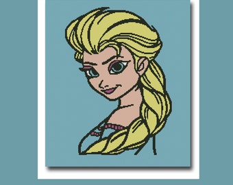 Elsa frozen inspired blanket Crochet Graph Graphghan Pattern WITH WRITTEN INSTRUCTIONS, skein and stitch count