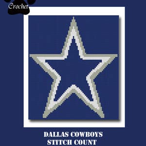 Cowboys C2C Crochet Graph Graphghan Pattern WITH WRITTEN INSTRUCTIONS, skein and stitch count