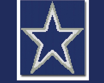 Cowboys C2C Crochet Graph Graphghan Pattern WITH WRITTEN INSTRUCTIONS, skein and stitch count