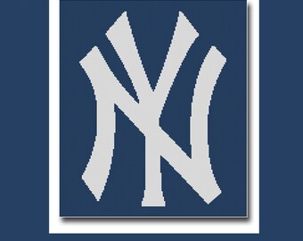 New York Yankees Crochet Graph Graphghan Pattern WITH WRITTEN INSTRUCTIONS