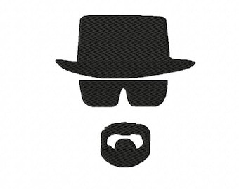 INSTANT DOWNLOAD.Breaking Bad Inspired. Heisenberg Embroidery. Walter White.  Digital file. pes, jef, sew, hus, tap, vip, vip3, xxx,exp, dst