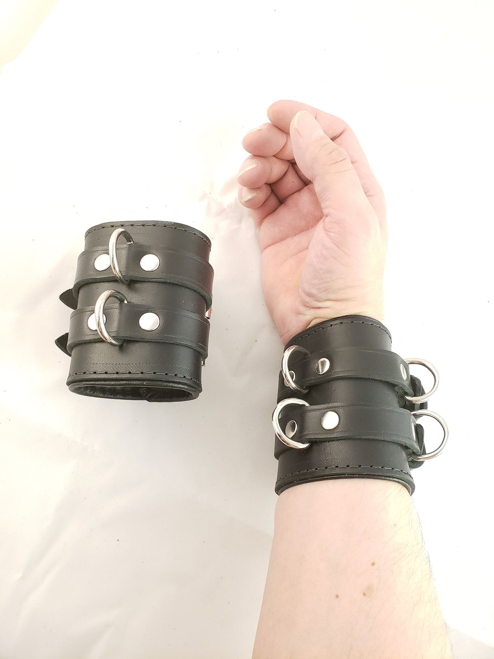 Double Buckle Wrist Restraint BDSM Gear Cosplay Costume Wrist Etsy