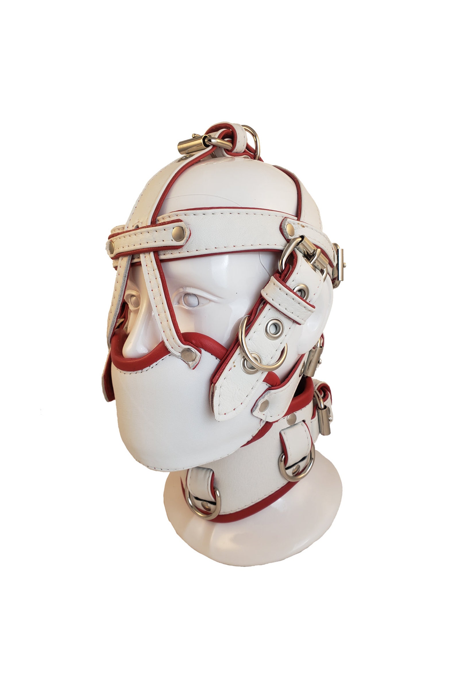 M2 Leder Maulkorb Knebel mit Haltung Kragen gepolstert BDSM Fetisch Ältere Etsy.de