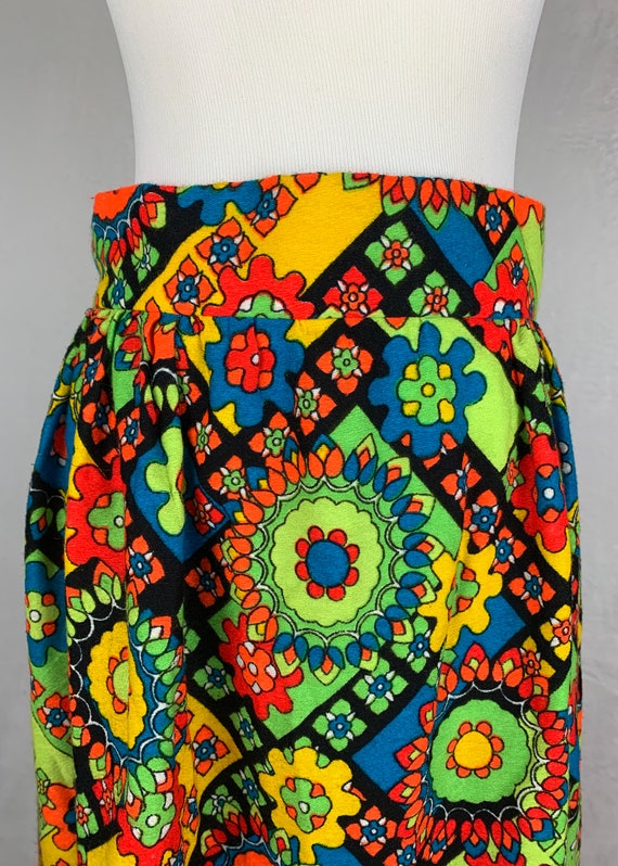 1960s Psychedelic Print Maxi Skirt, 60s Psychedel… - image 3