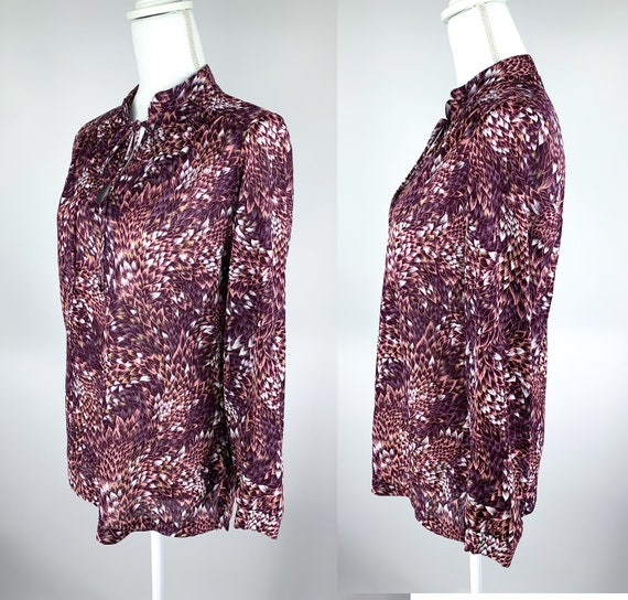 Vintage 70s Queen Casuals Floral Peasant Top with… - image 3