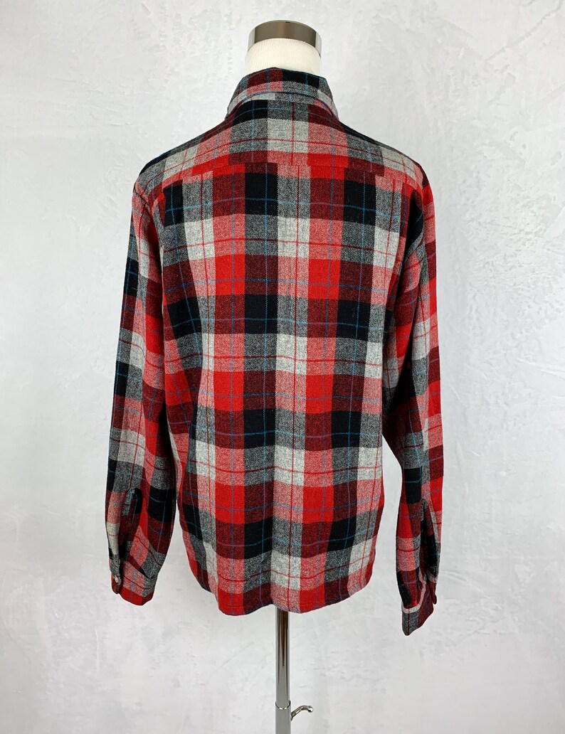 Vintage Plaid Hunting Shirt Women/'s Medium Red Black Plaid Button up Shirt Hunting Club Wool Plaid Button Up Vintage Wool Flannel Shirt