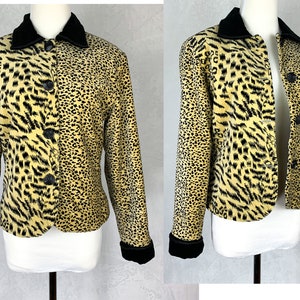 Anage Animal Print Velour Jacket Size XS Velour Leopard Print - Etsy