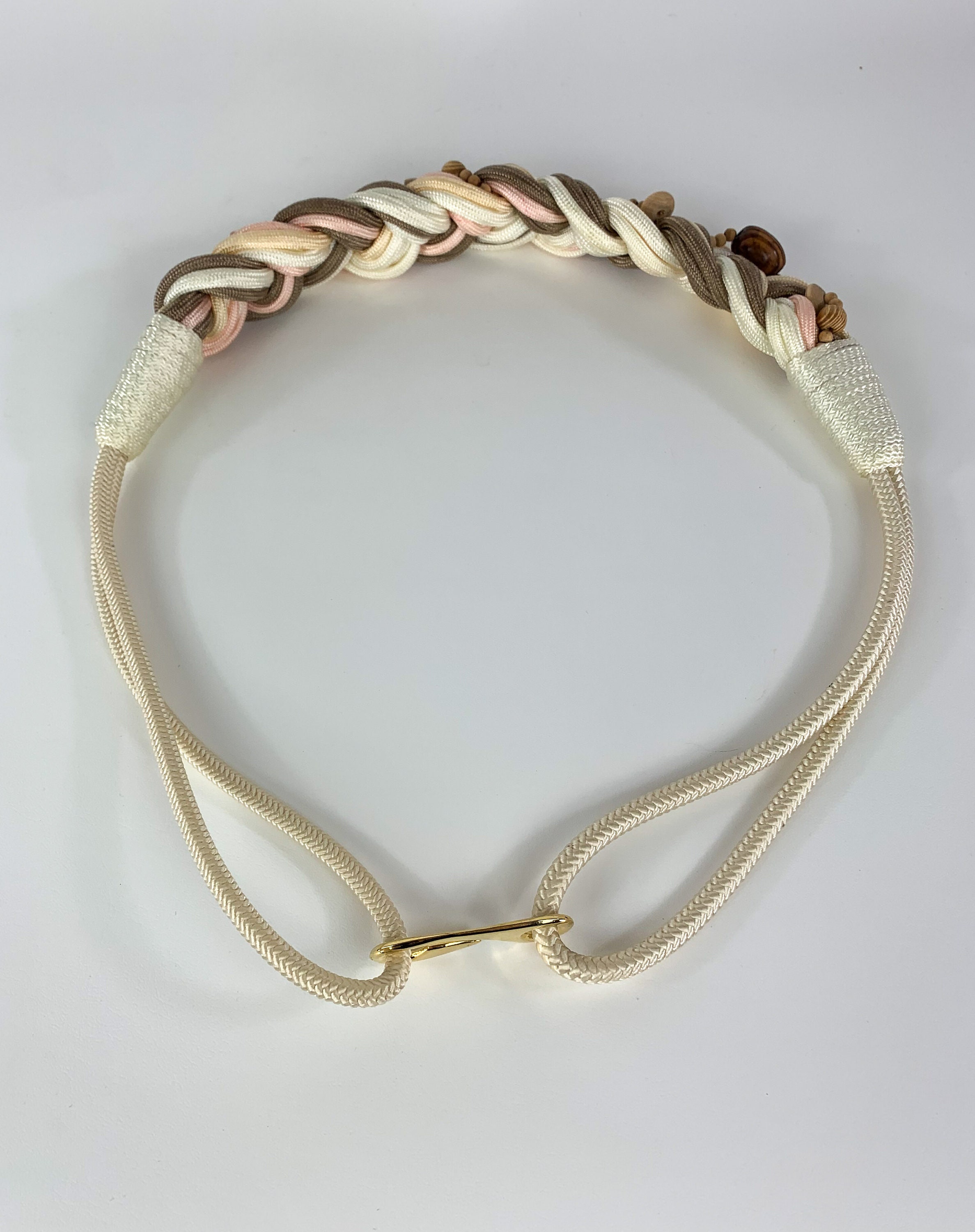 80s Pastel Braided Cord Belt 32 Inches, 80s Braided Rope  display picture 1