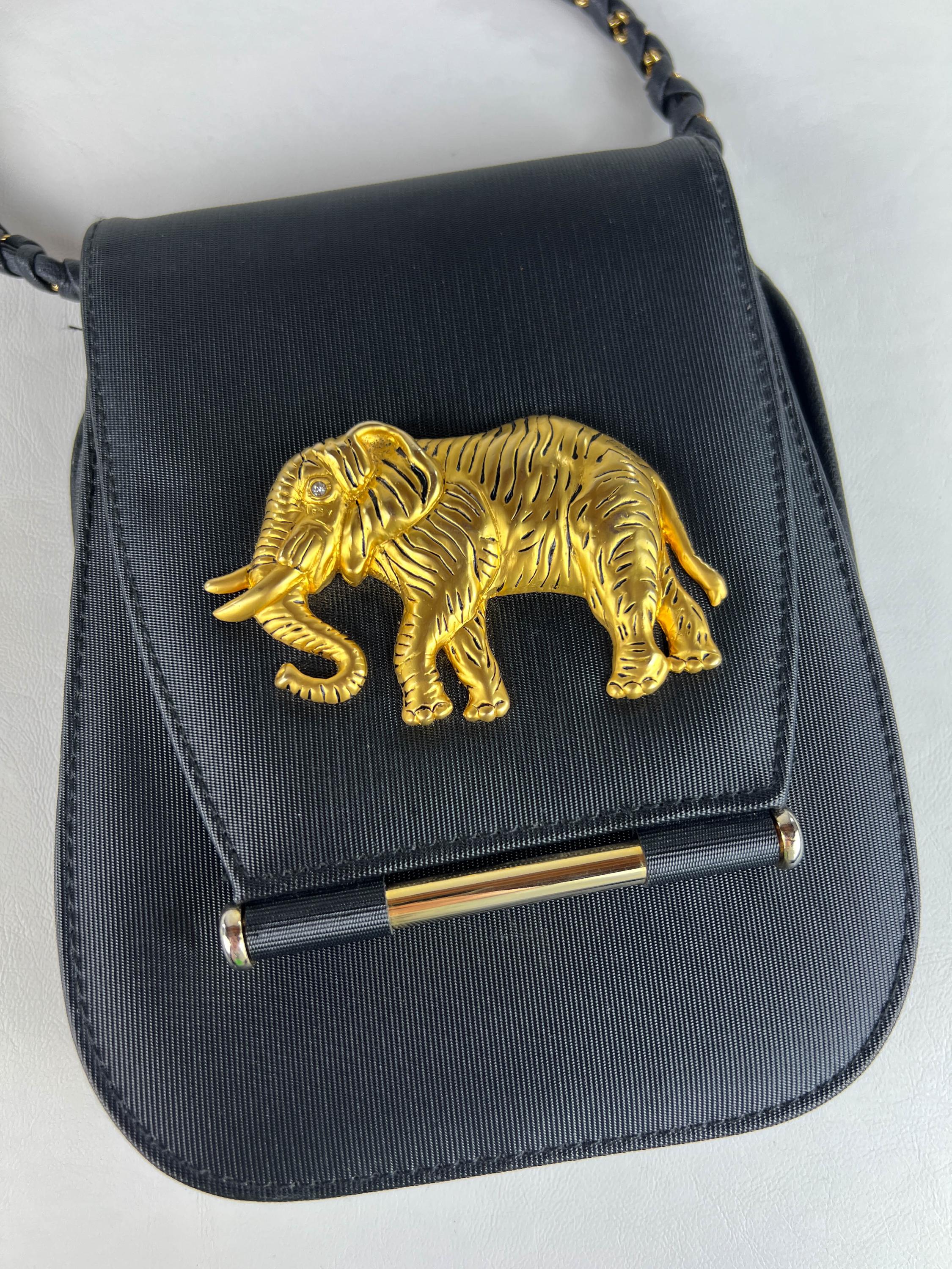Vintage 80s 90s Nima Golden Elephant Purse, 90s Nima Elephant