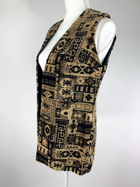 1960s Saks Fifth Avenue Kilim Rug Vest Size Small… - image 3