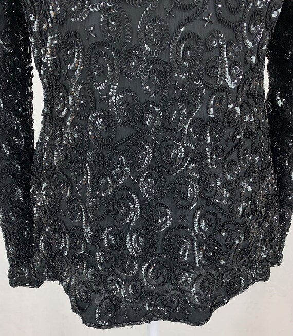 Night Line Sequined and Beaded Jacket Size Medium… - image 6