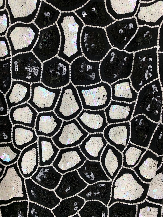 80s Black and White Beaded Top Size Medium, by Do… - image 7