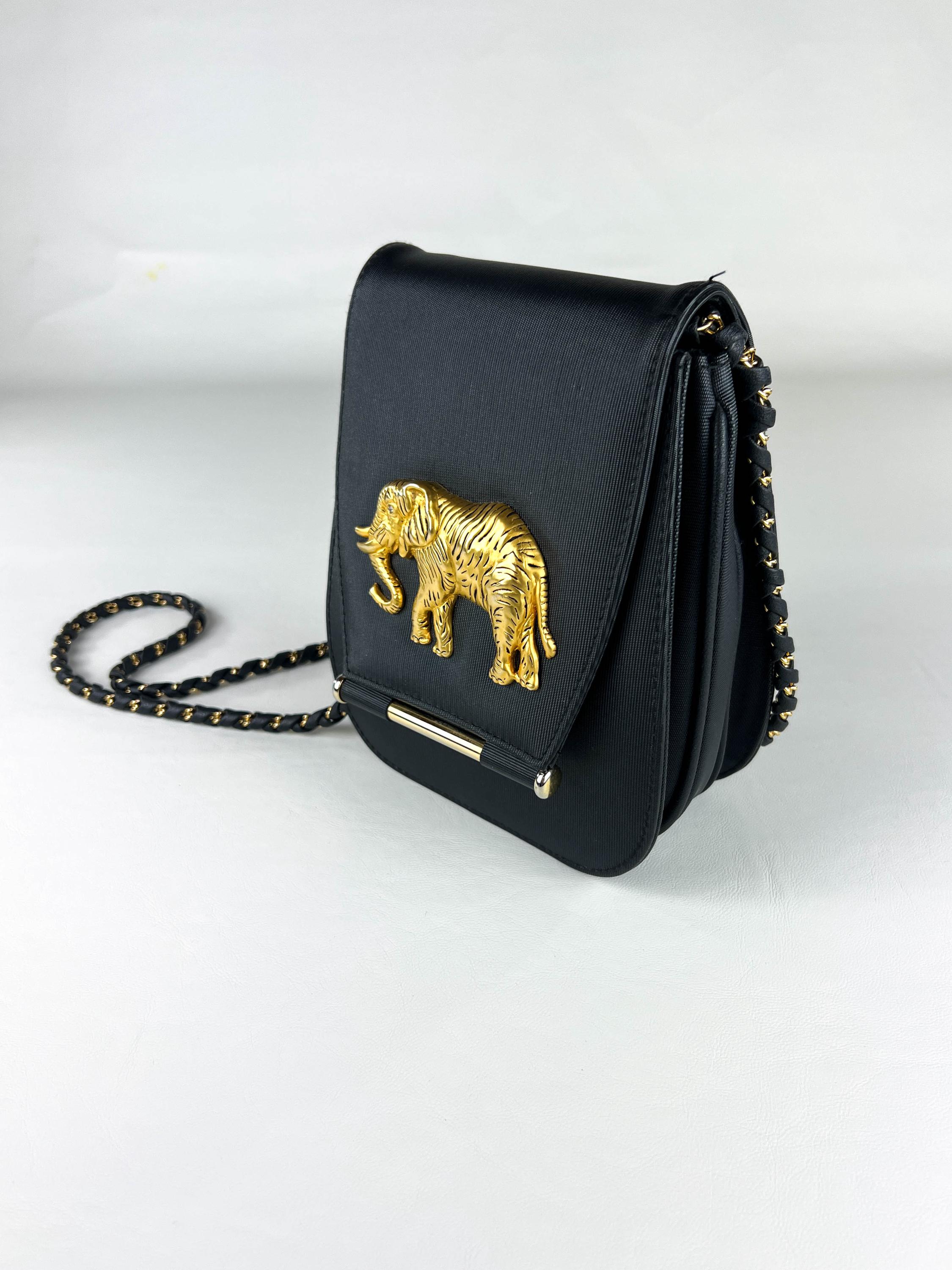 Vintage 80s 90s Nima Golden Elephant Purse, 90s Nima Elephant