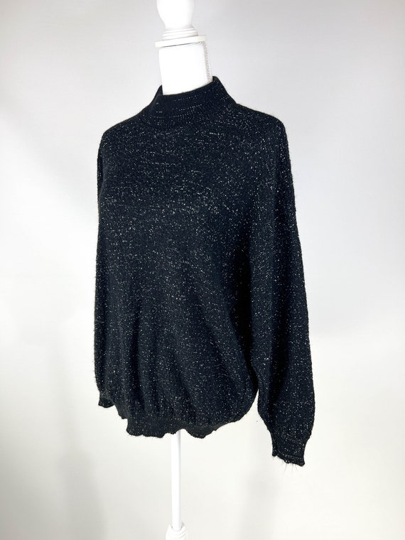 Vintage 1990s Arielle Black Sparkly Acrylic Sweat… - image 5