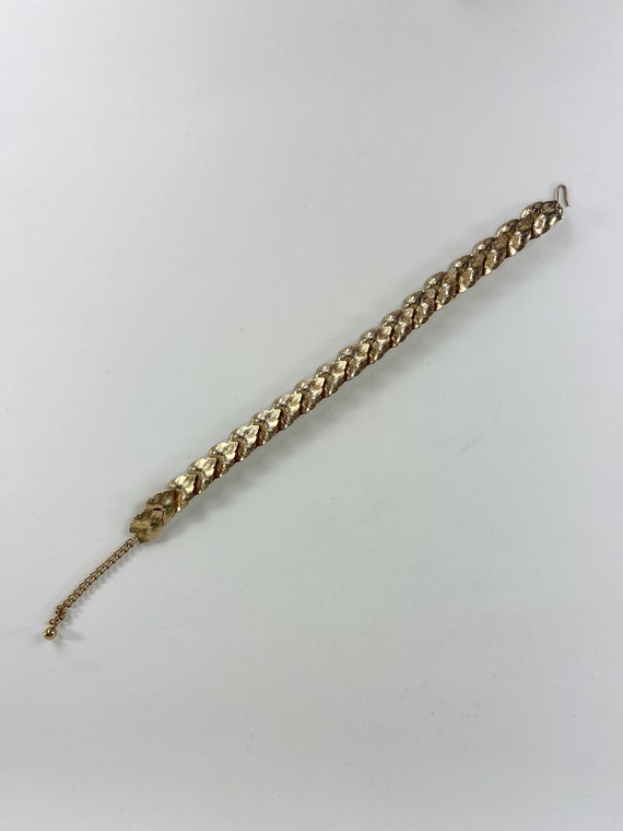 Vintage 1960s Gold Tone Leaf Choker Necklace, Vin… - image 9