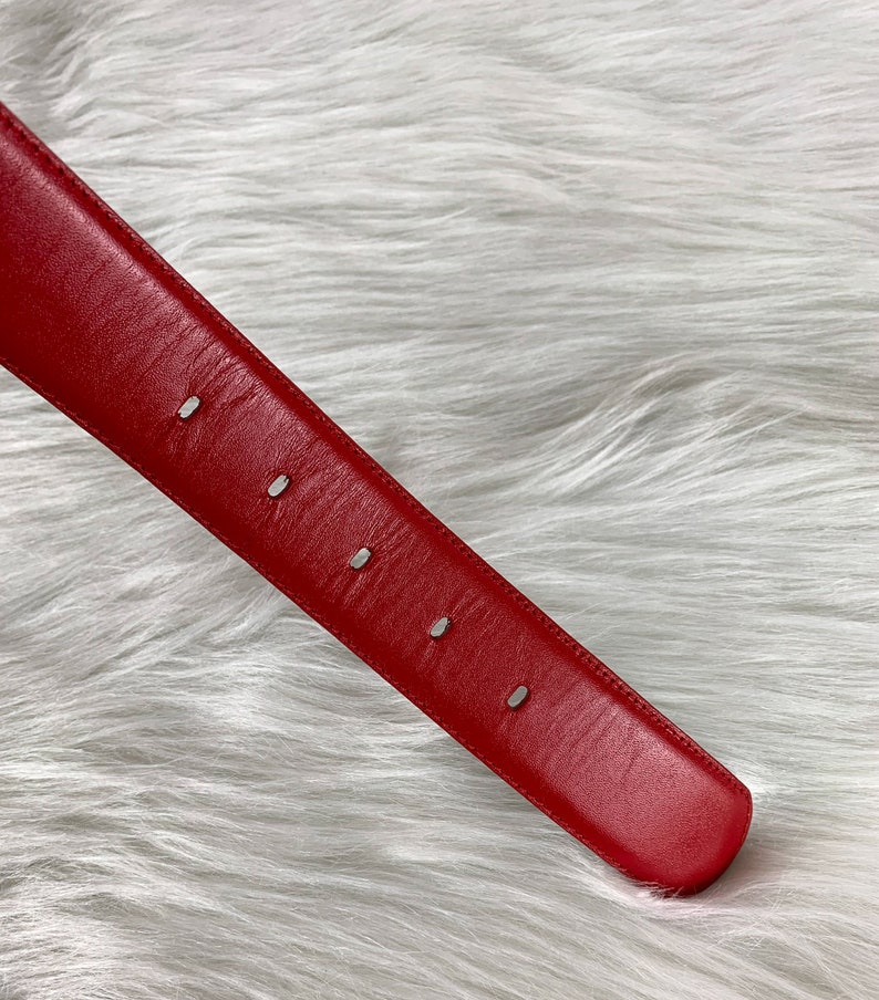 Liz Claiborne Leather Belt Size Medium 80s Liz Claiborne Belt 80s Vintage Leather Belt 80s Red Leather Belt Vintage Red Leather Belt