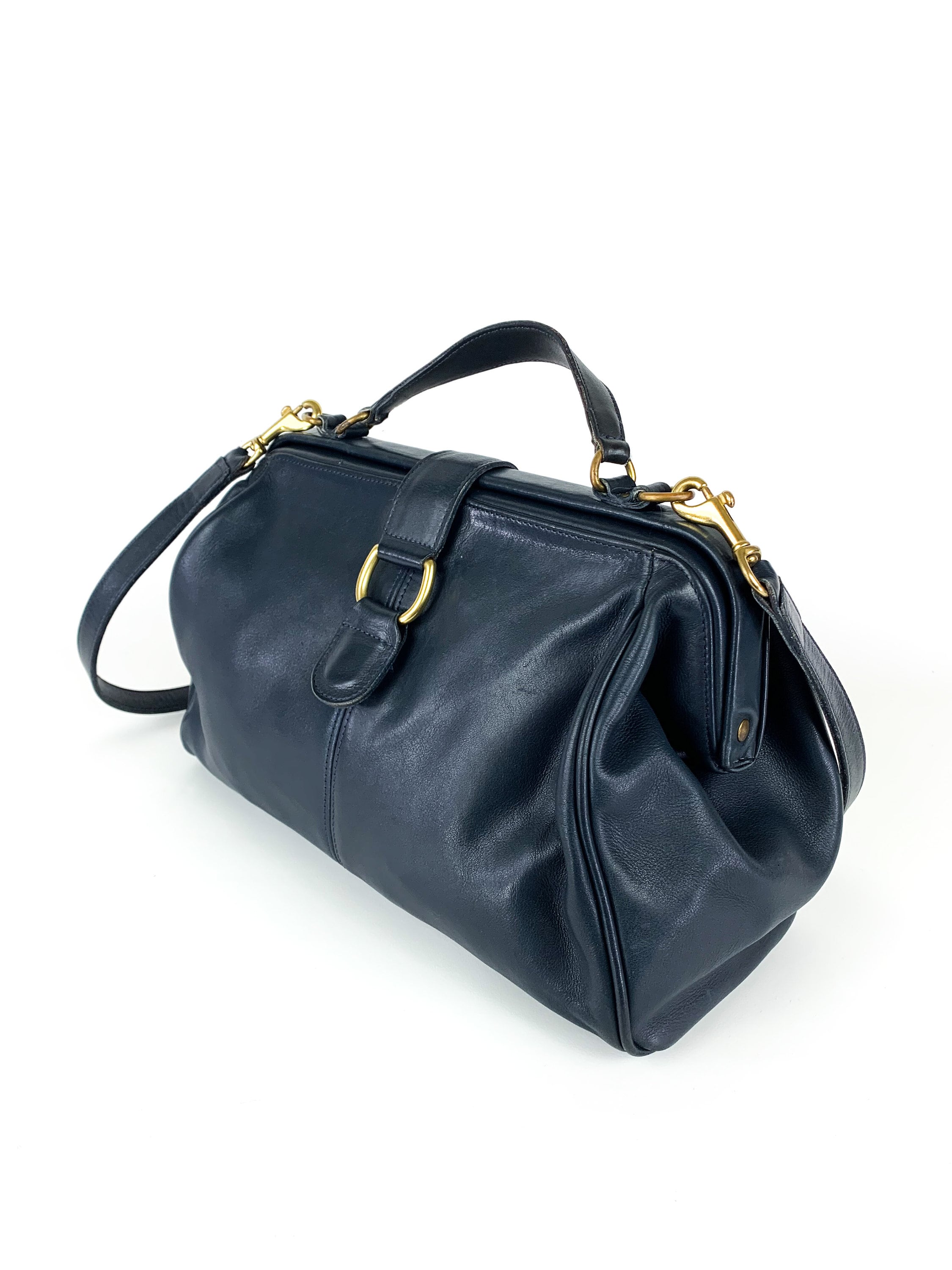 バッグ Vintage Coach Hudson Doctors Bag navy Vintage Coach Hudson Satchel Bag Doctor Bag in Navy Leather