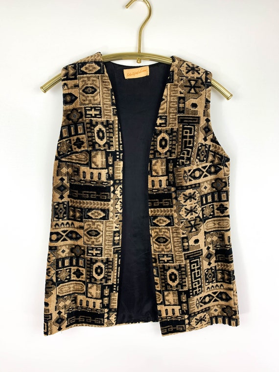 1960s Saks Fifth Avenue Kilim Rug Vest Size Small… - image 6