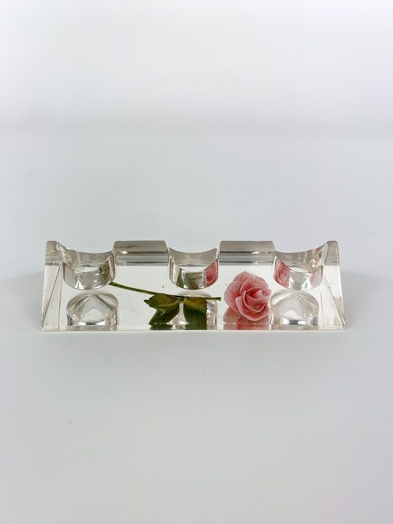 Vintage Reverse Carved Lucite Lipstick Holder, Vi… - image 3