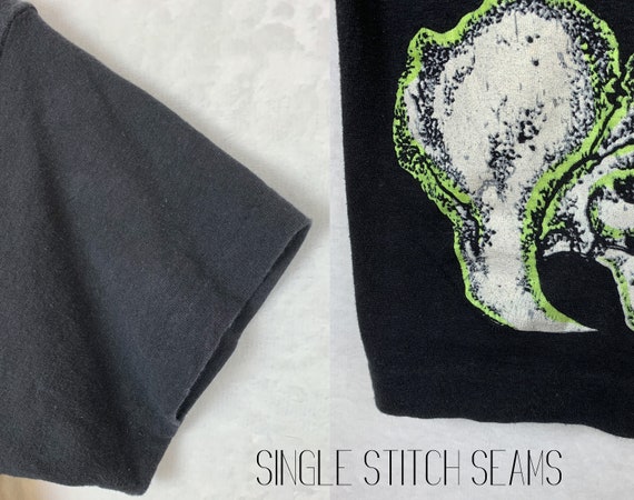 Vintage Skeleton T-shirt 1980s Single Stitch Size… - image 7