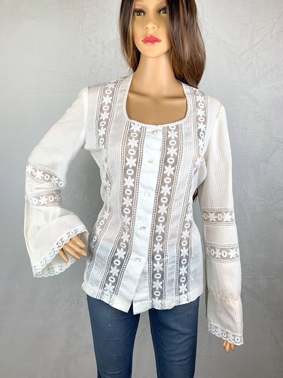 cream peasant blouse
