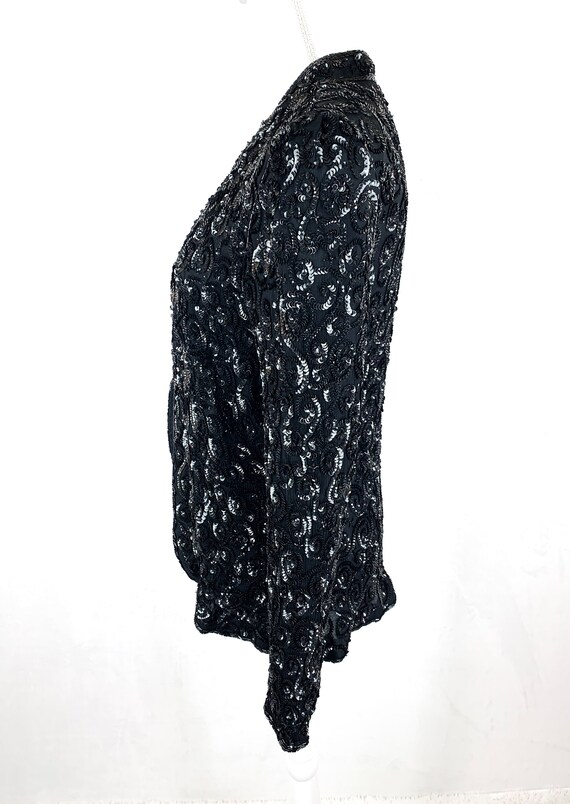 Night Line Sequined and Beaded Jacket Size Medium… - image 4