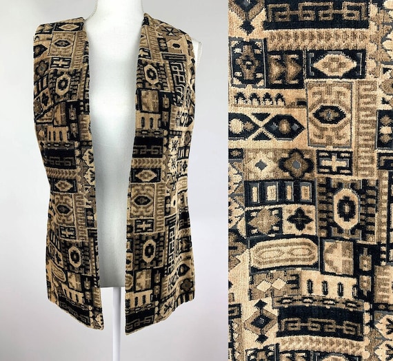 1960s Saks Fifth Avenue Kilim Rug Vest Size Small… - image 1