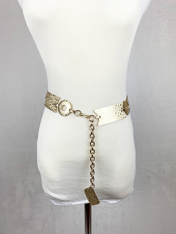 Mid-Century Modern Gold Gogo Belt, Gold Chain Bel… - image 1
